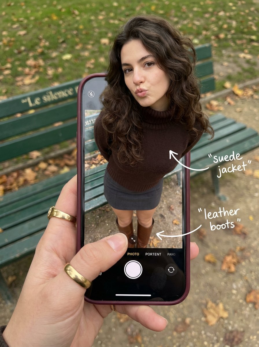Social Media Post - Outfit Pop-Out Phone Illusion Portrait — output 1