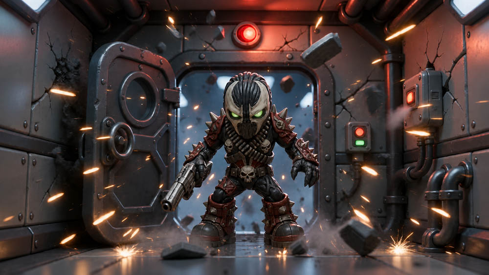 Product Marketing - SD Spawn Sci-Fi Corridor Action Scene — output 1