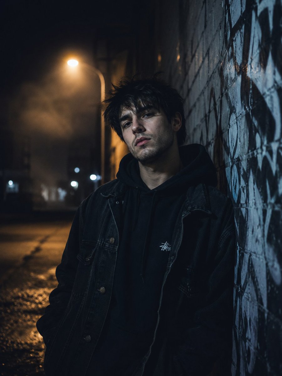 Profile / Avatar - Urban Alley Night Portrait — output 1