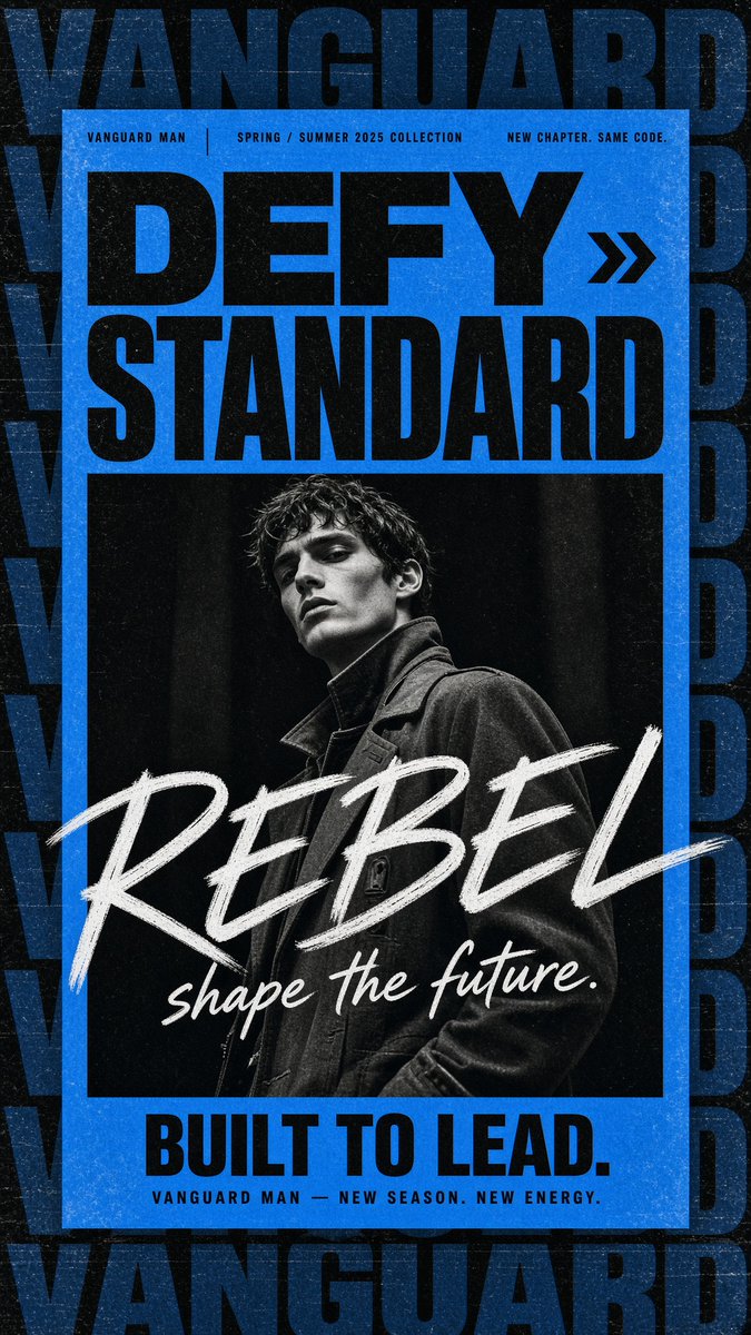Product Marketing - Gritty Vanguard Menswear Poster — output 1
