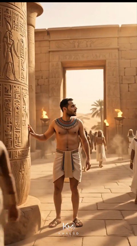Comic / Storyboard - Modern Man in Ancient Egyptian Temple — output 1