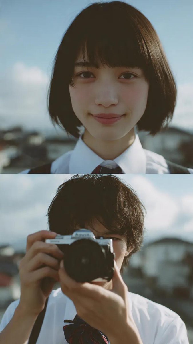 Comic / Storyboard - Cinematic diptych of teenagers on a rooftop — output 1