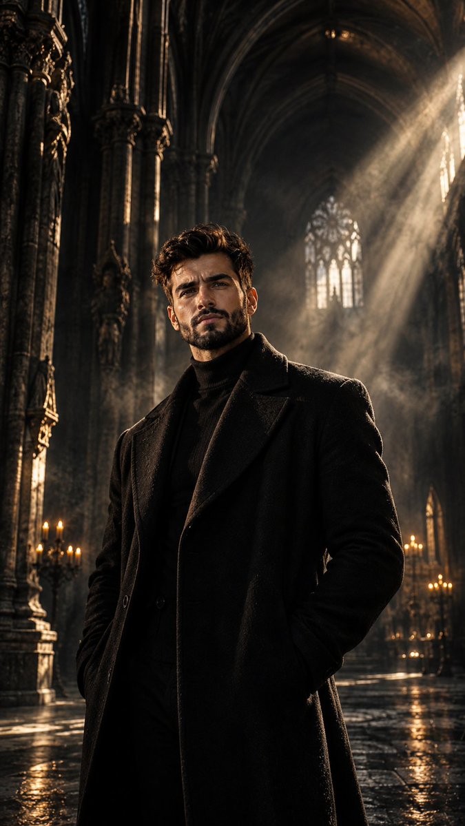 YouTube Thumbnail - Gothic Cathedral Dark Fantasy Portrait Prompt — output 1
