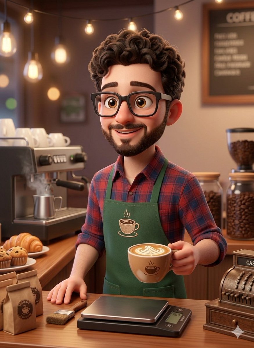 Game Asset - 3D Rendered Barista Character in Pixar Style — output 1