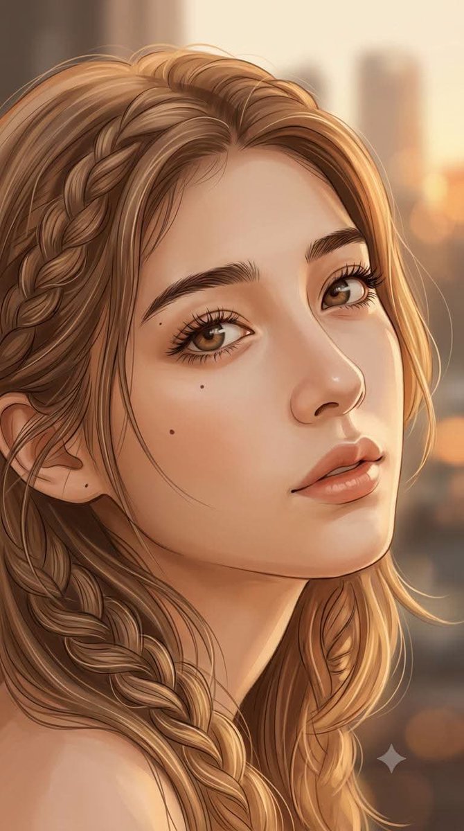 Profile / Avatar - Cinematic Warm Portrait Illustration — output 1