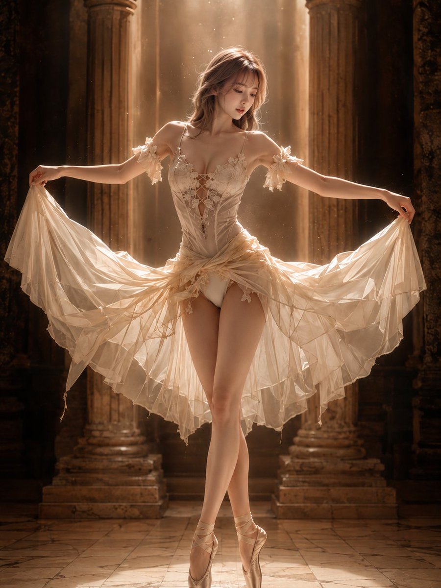 Social Media Post - Golden Light Ballet Dancer Hall — output 1