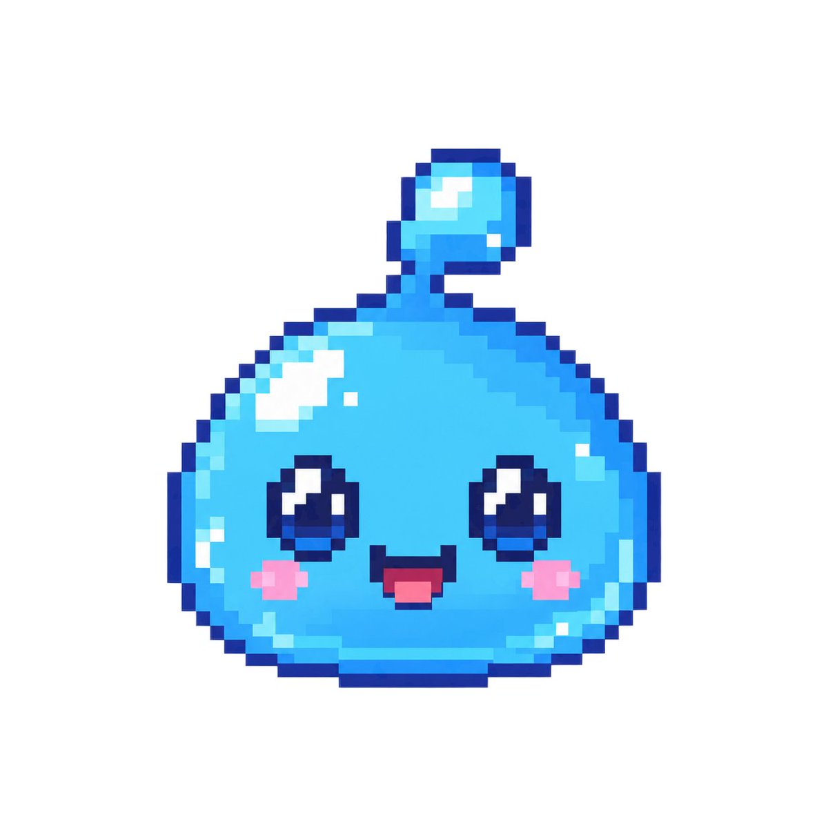 Game Asset - Cute Blue Water Slime Pixel Sprite — output 1
