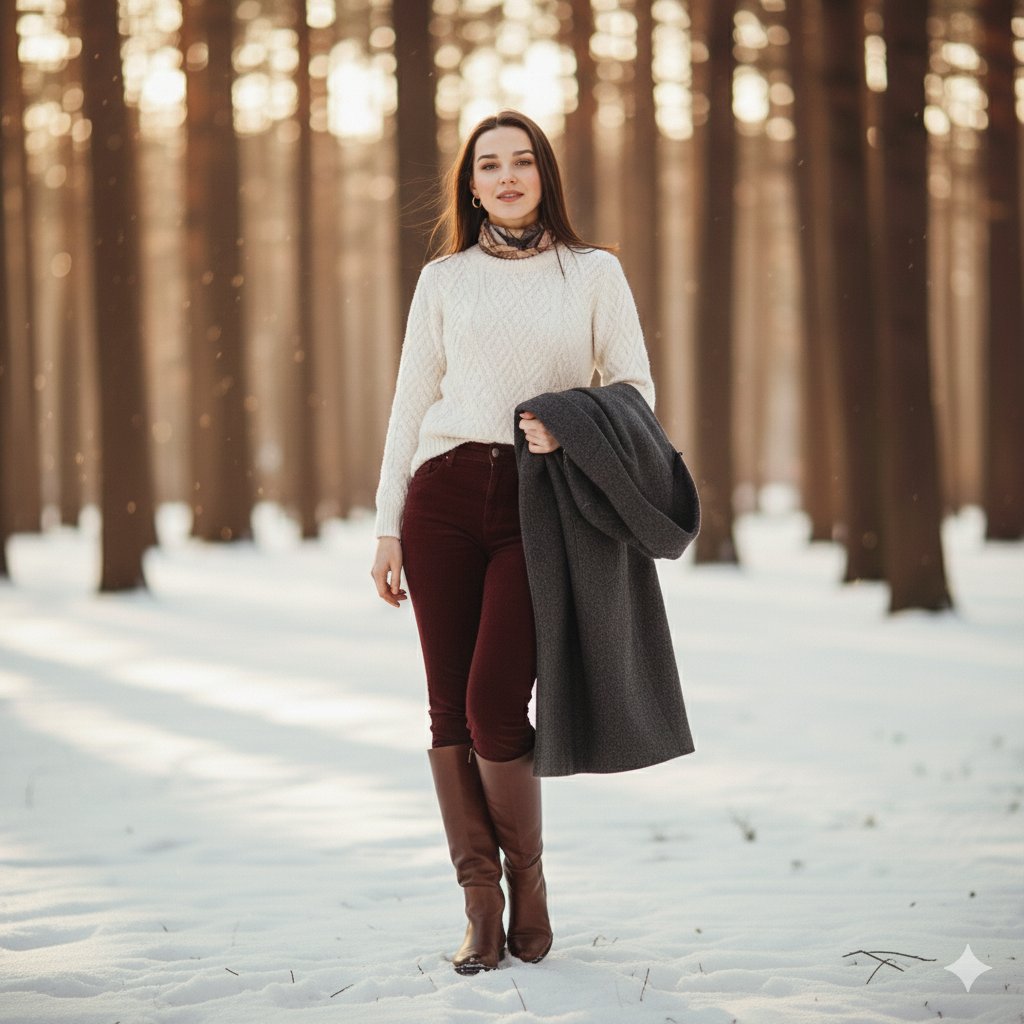Cinematic Winter Portrait Photoshoot Prompt — output 1