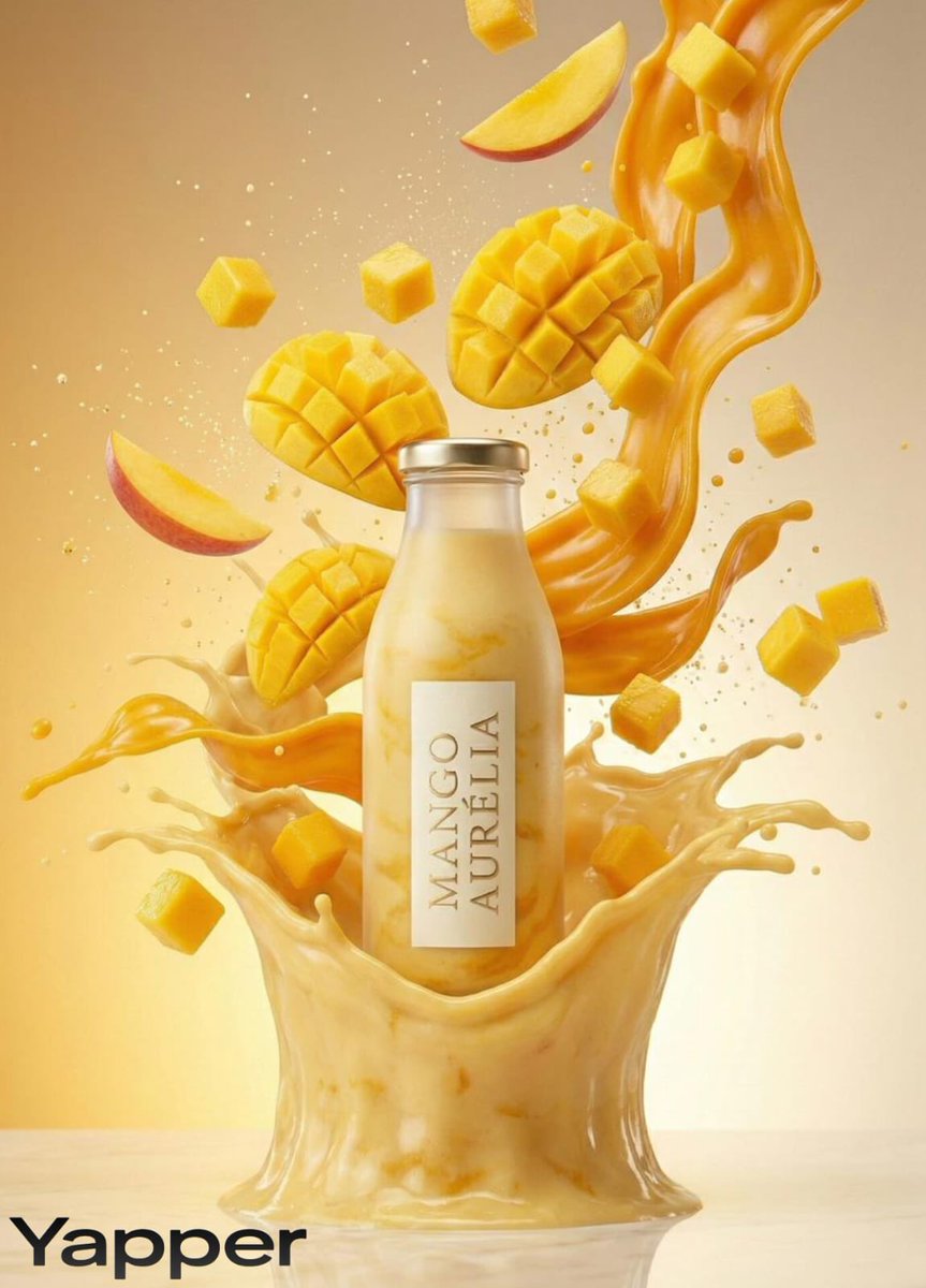 E-commerce Main Image - Luxury Mango Shake Splash Photography Prompt — output 1
