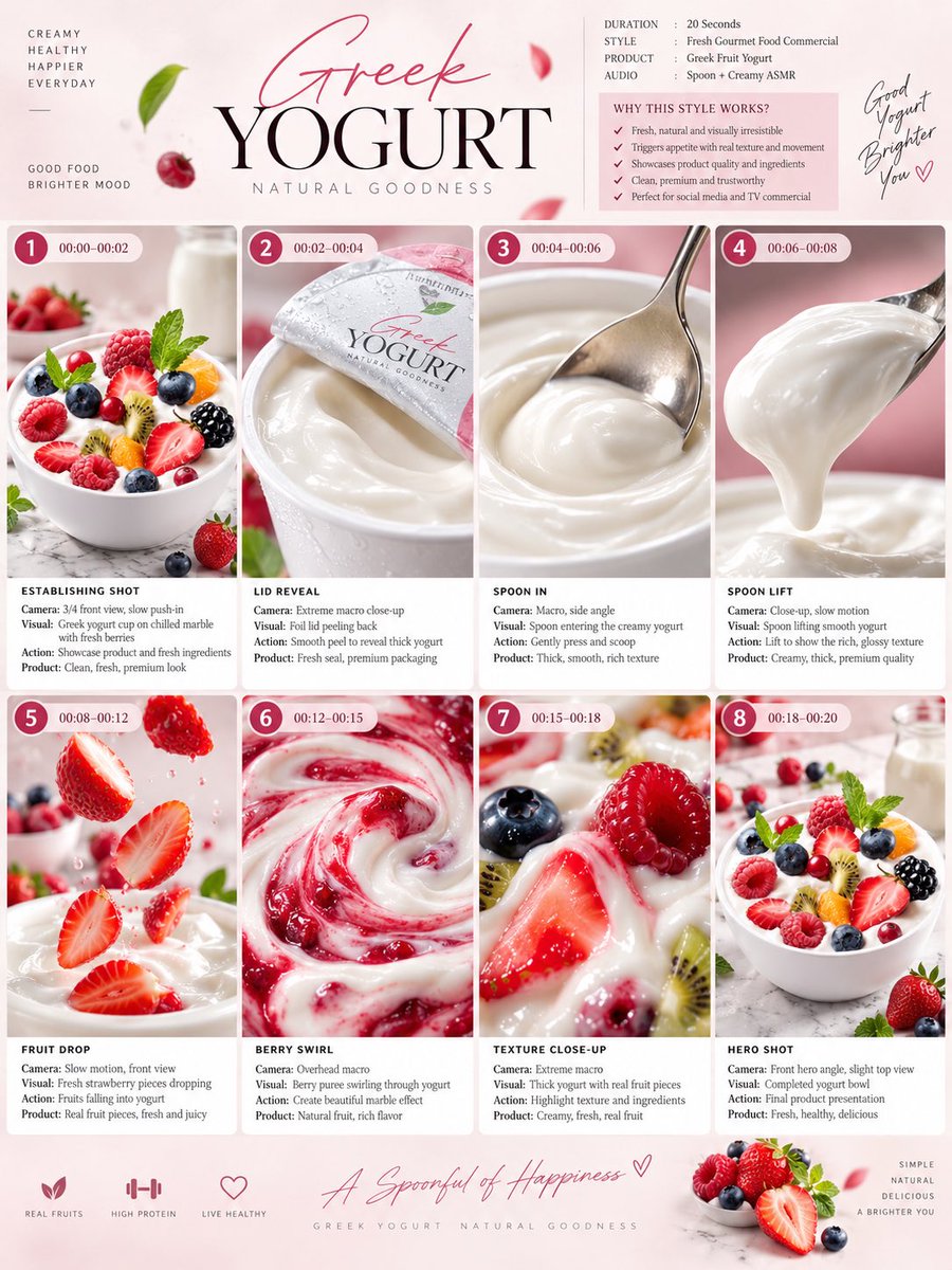 Comic / Storyboard - Greek Yogurt Commercial Storyboard — output 1