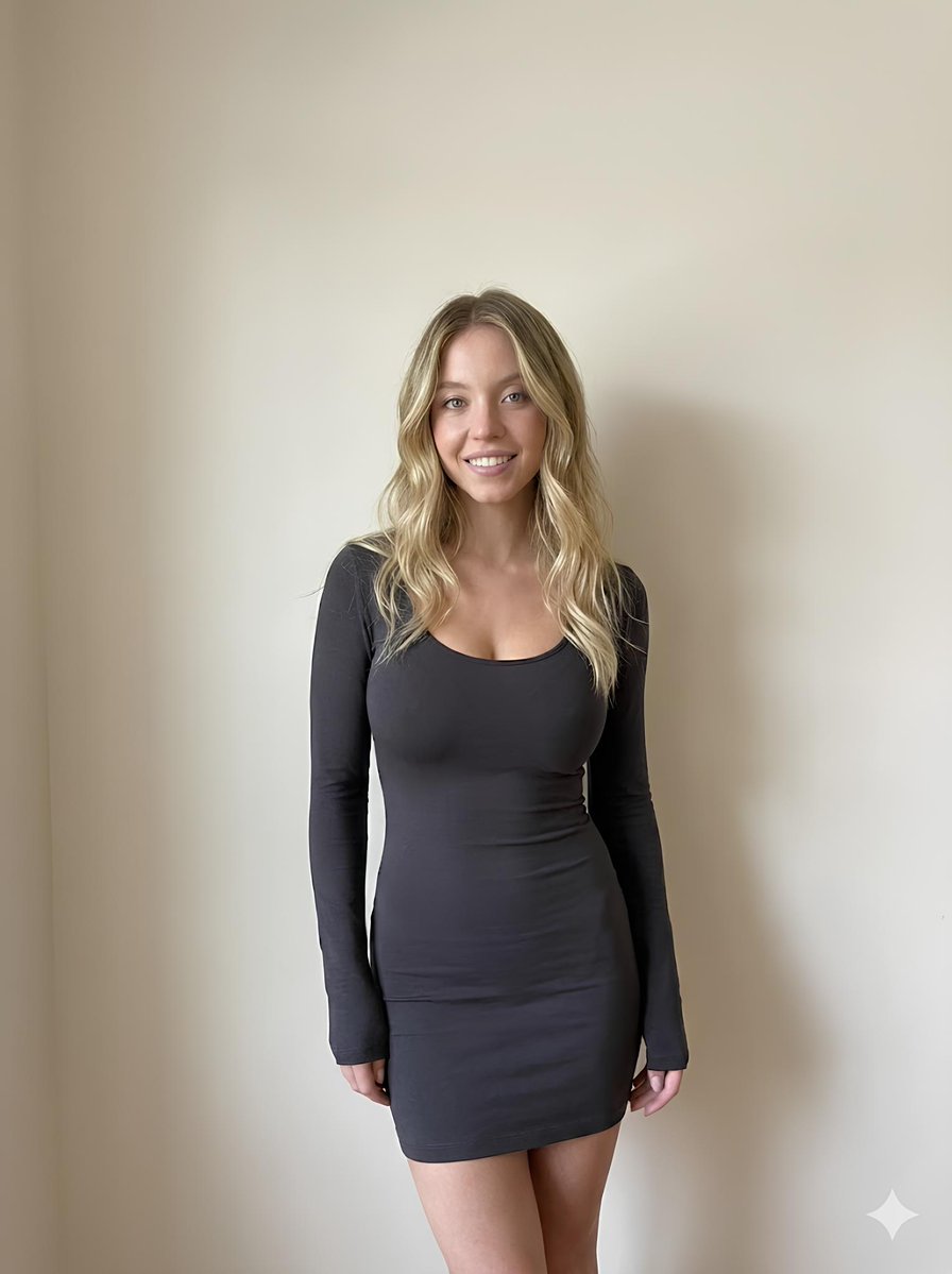 Minimalist Photorealistic Portrait in Mini Dress — output 1