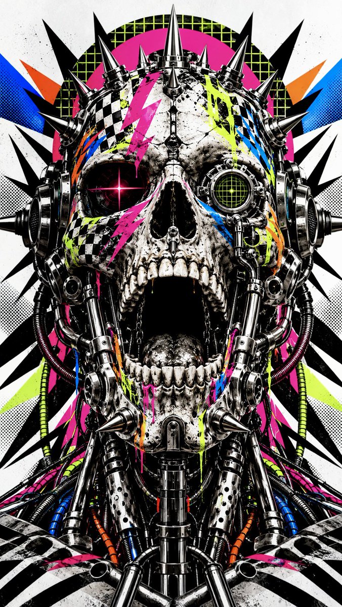 Social Media Post - GPT Image 2 Cyber-Punk Skull Portrait Prompt — output 1