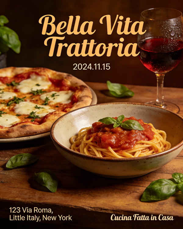 Italian Restaurant Grand Opening Flyer — output 1