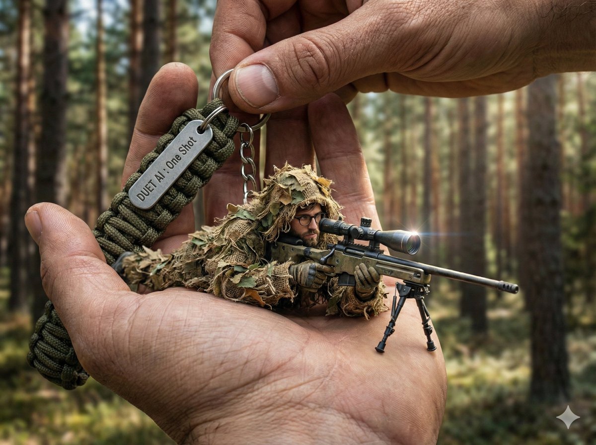 Game Asset - Macro Shot of Miniature Sniper Scene — output 1