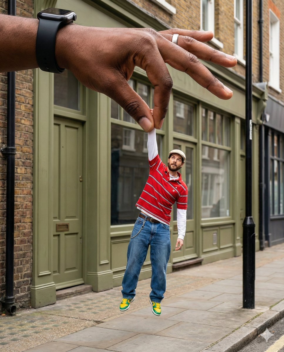 Surreal Forced-Perspective Street Photography with Giant Hand — output 1