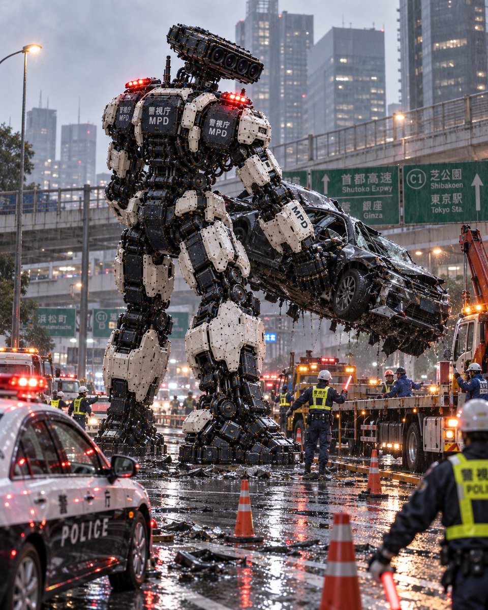 YouTube Thumbnail - Colossal MPD Robot Clearing Wreck — output 1