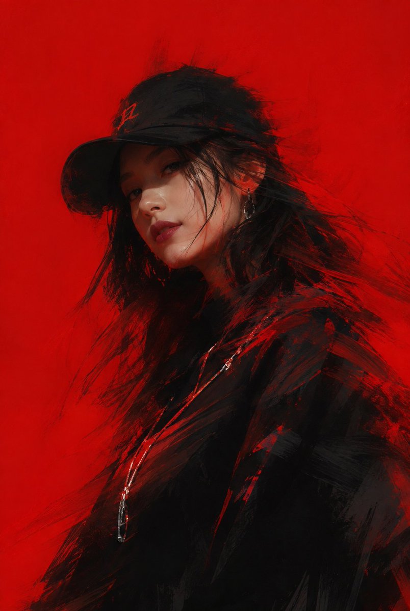 Profile / Avatar - Minimalist Hip-Hop Woman Illustration — output 1