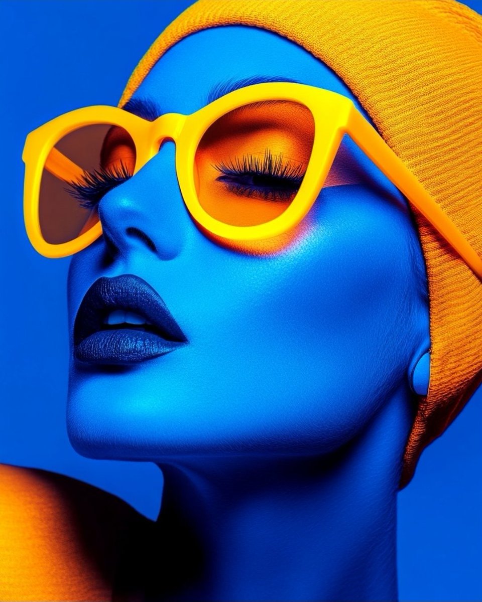 Product Marketing - Cyberpunk Fashion Portrait with Electric Blue Skin — output 1