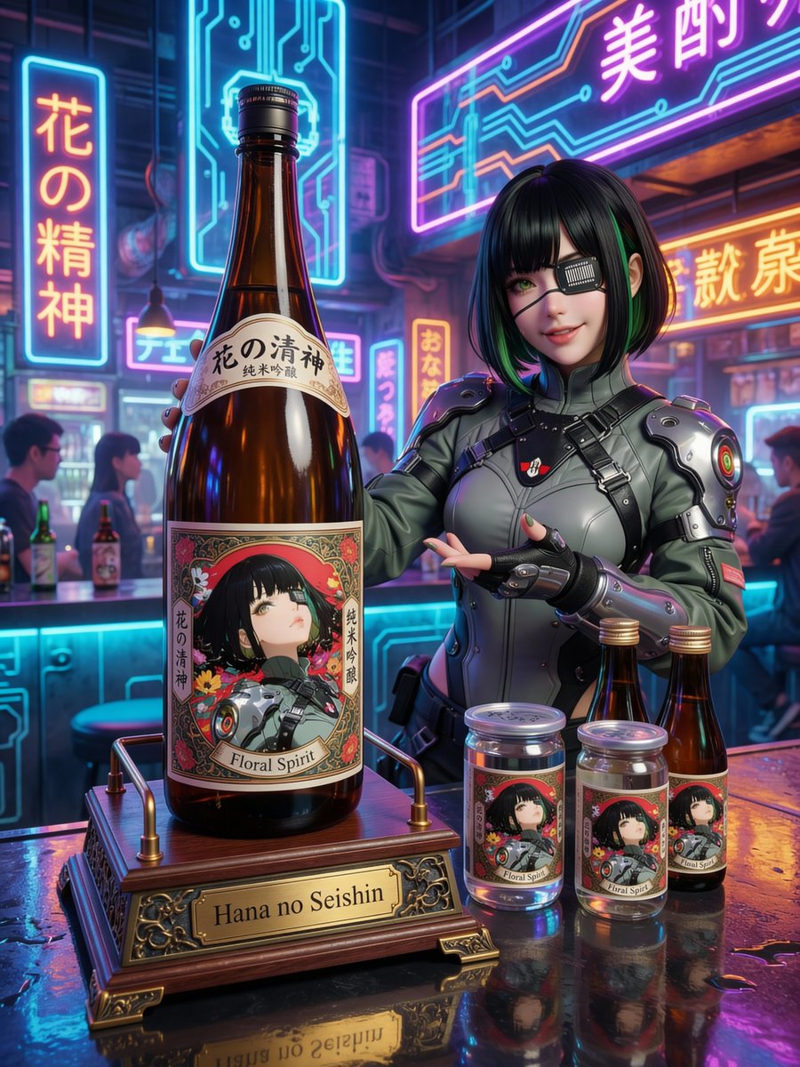 Fictional Sake Brand Bottle Design — output 1