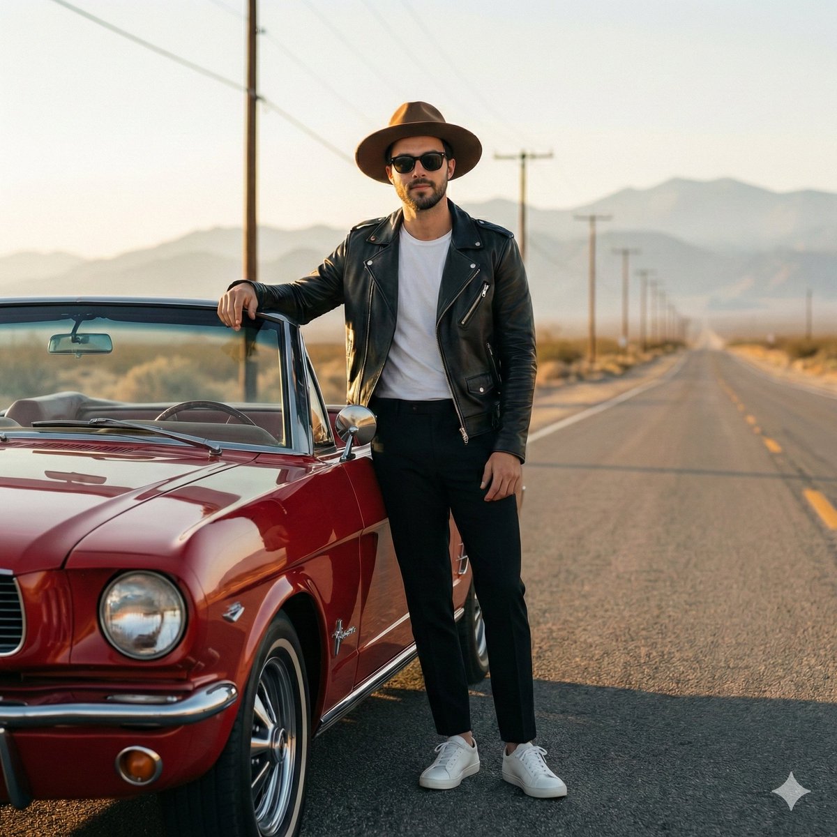 Retro Americana Fashion Portrait with Vintage Car — output 1