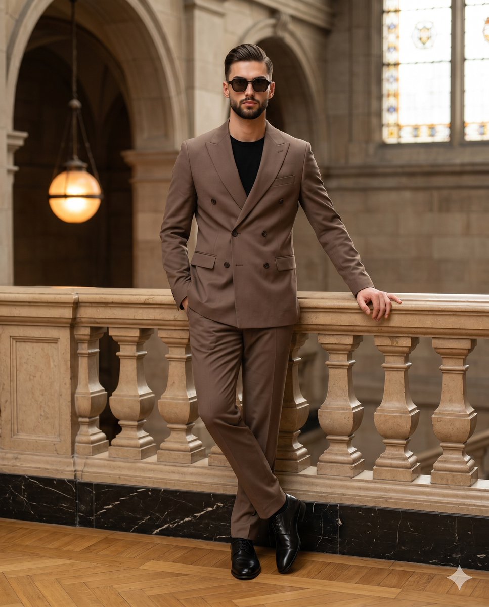 Profile / Avatar - Mocha Suit Editorial Portrait — output 1
