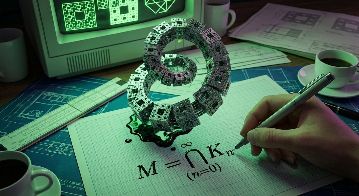 Infographic / Edu Visual - Psychedelic Mathematics Fractal Prompt for Menger Sponge — output 1