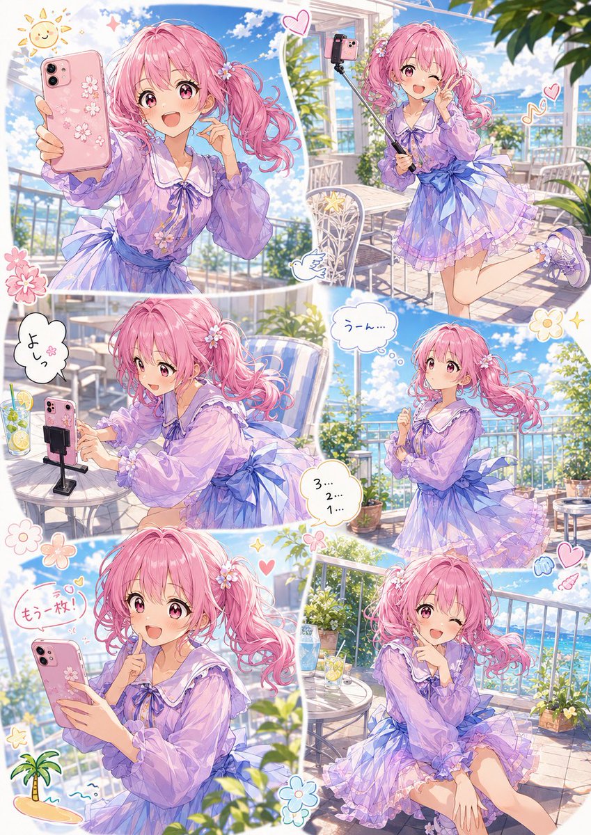 Comic / Storyboard - Pastel Manga Selfie Collage — output 1