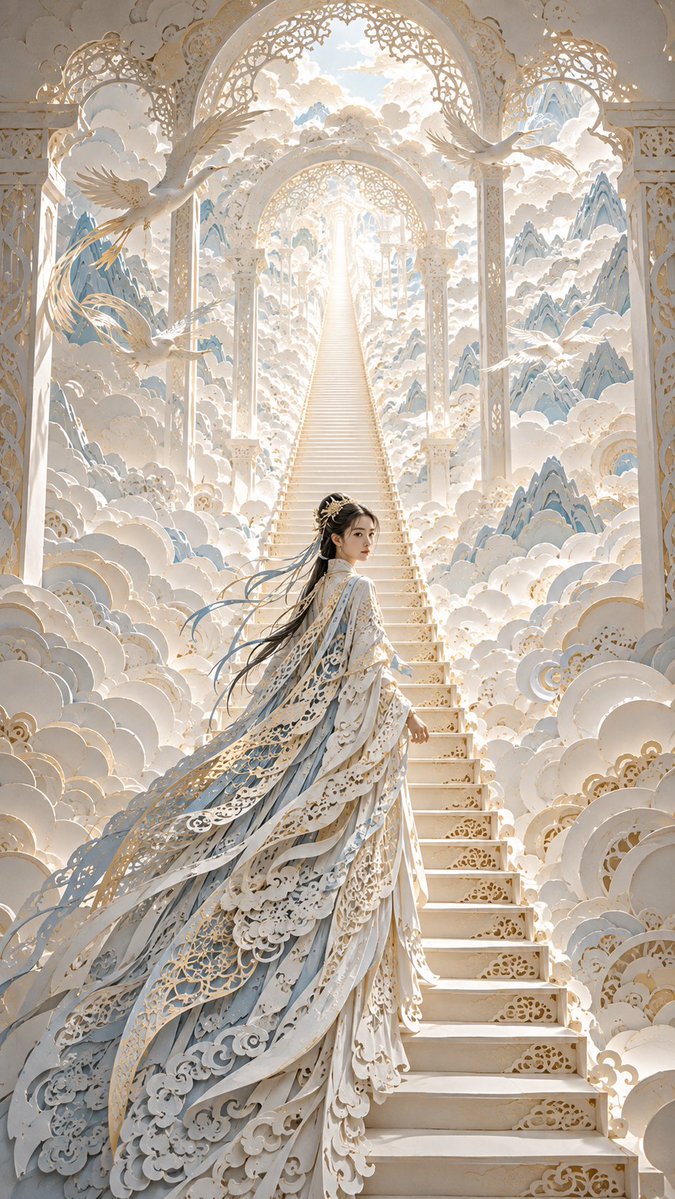 Comic / Storyboard - Oriental Papercut Dreamscape Illustration — output 1
