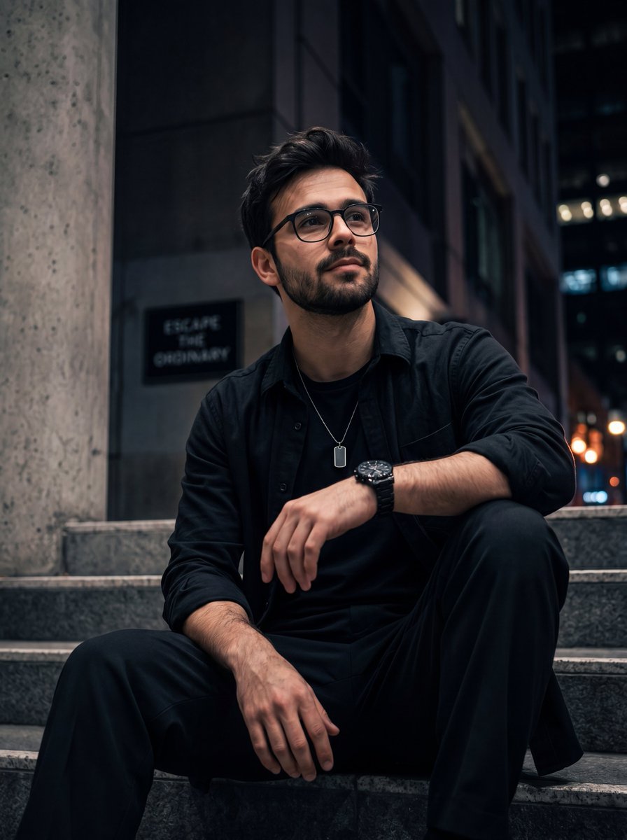 Social Media Post - Urban Night Streetwear Portrait — output 1