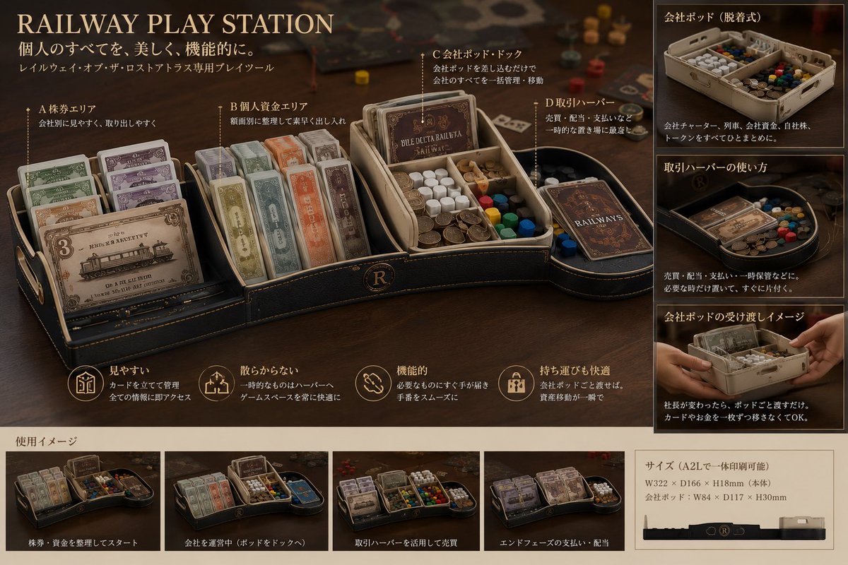 Product Marketing - Luxury Railway Board Game Organizer Poster — output 1