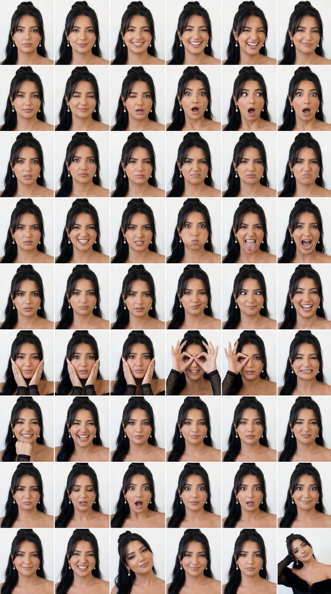 Game Asset - 48-Panel Studio Expression Contact Sheet — output 1