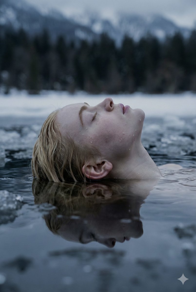 Ethereal Submerged Portrait in Icy Water — output 1