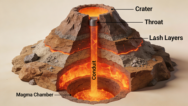 3D Cutaway Volcano Diagram — output 1