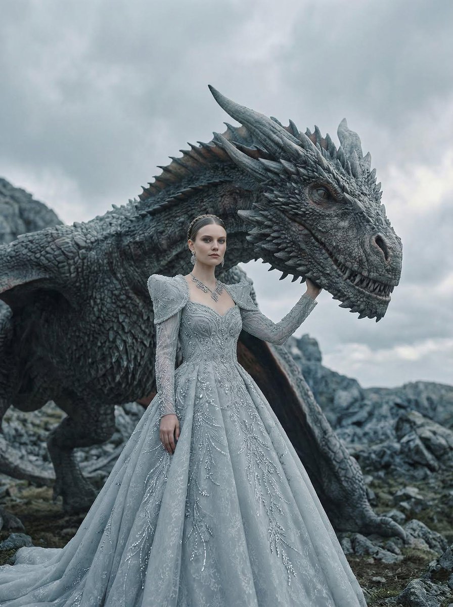 Fantasy Couture Dragon Editorial Portrait — output 1