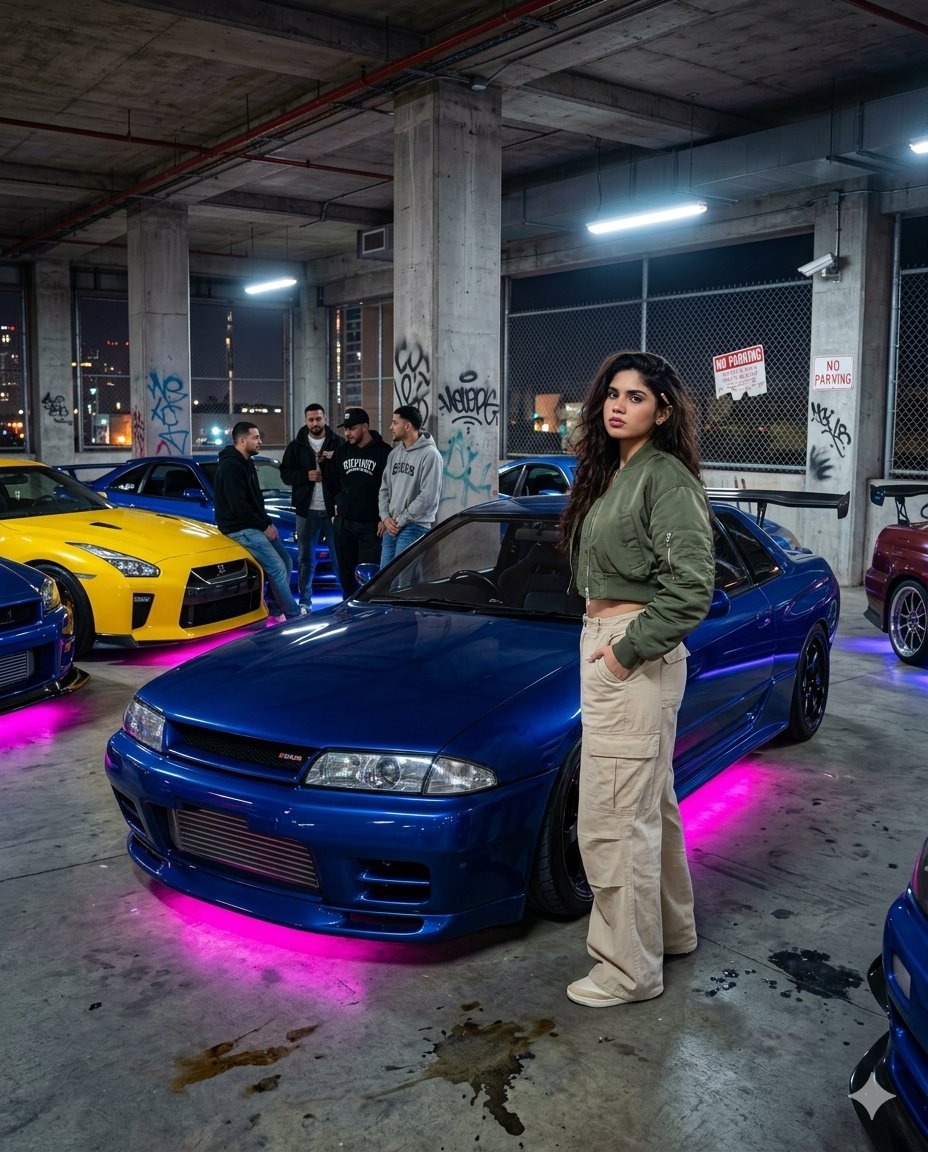Game Asset - Cinematic Urban Car Meet Scene — output 1