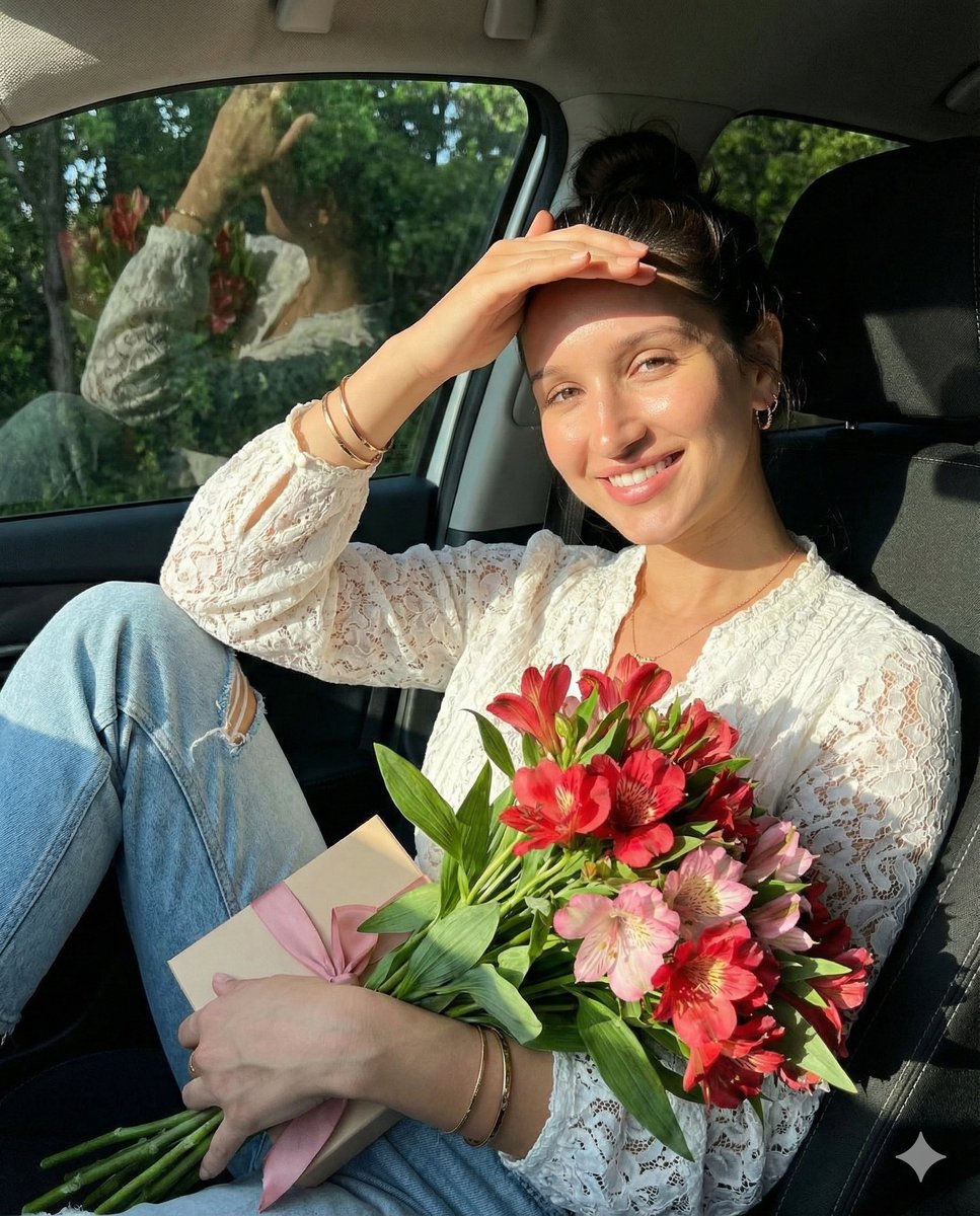 Lifestyle Portrait in Car During Golden Hour — output 1