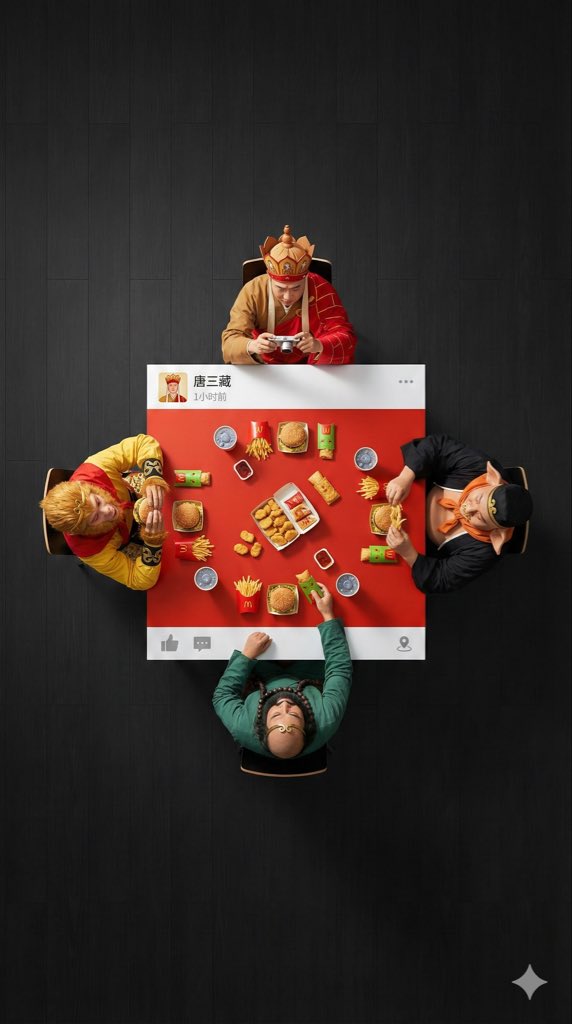 Infographic / Edu Visual - Overhead Superhero Mahjong Scene Prompt (WeChat Moments Style) — output 1
