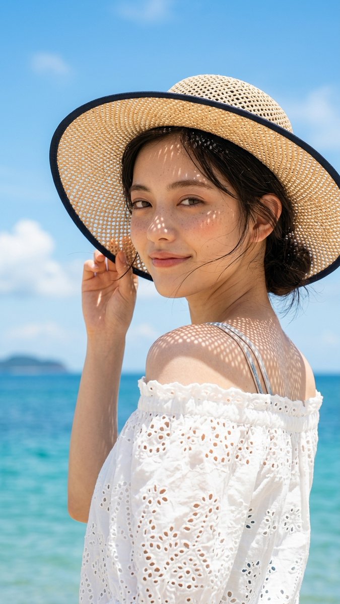 Product Marketing - Sunny Beach Straw Hat Portrait — output 1