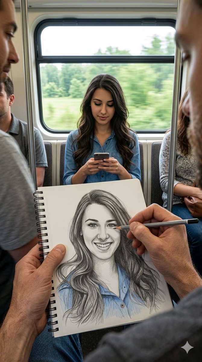 Comic / Storyboard - Subway artist sketching perspective — output 1