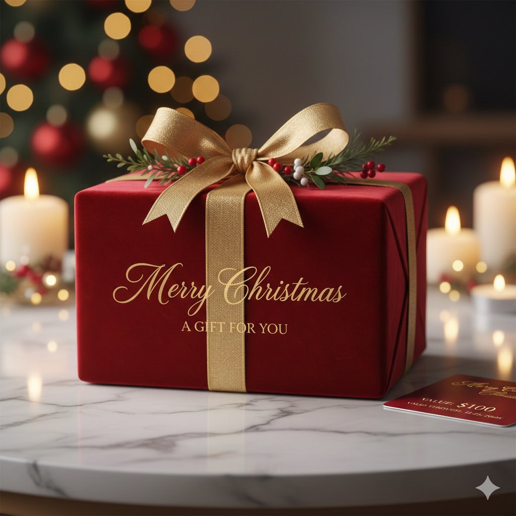 Product Marketing - Cinematic Christmas Gift Card Design Prompt — output 1