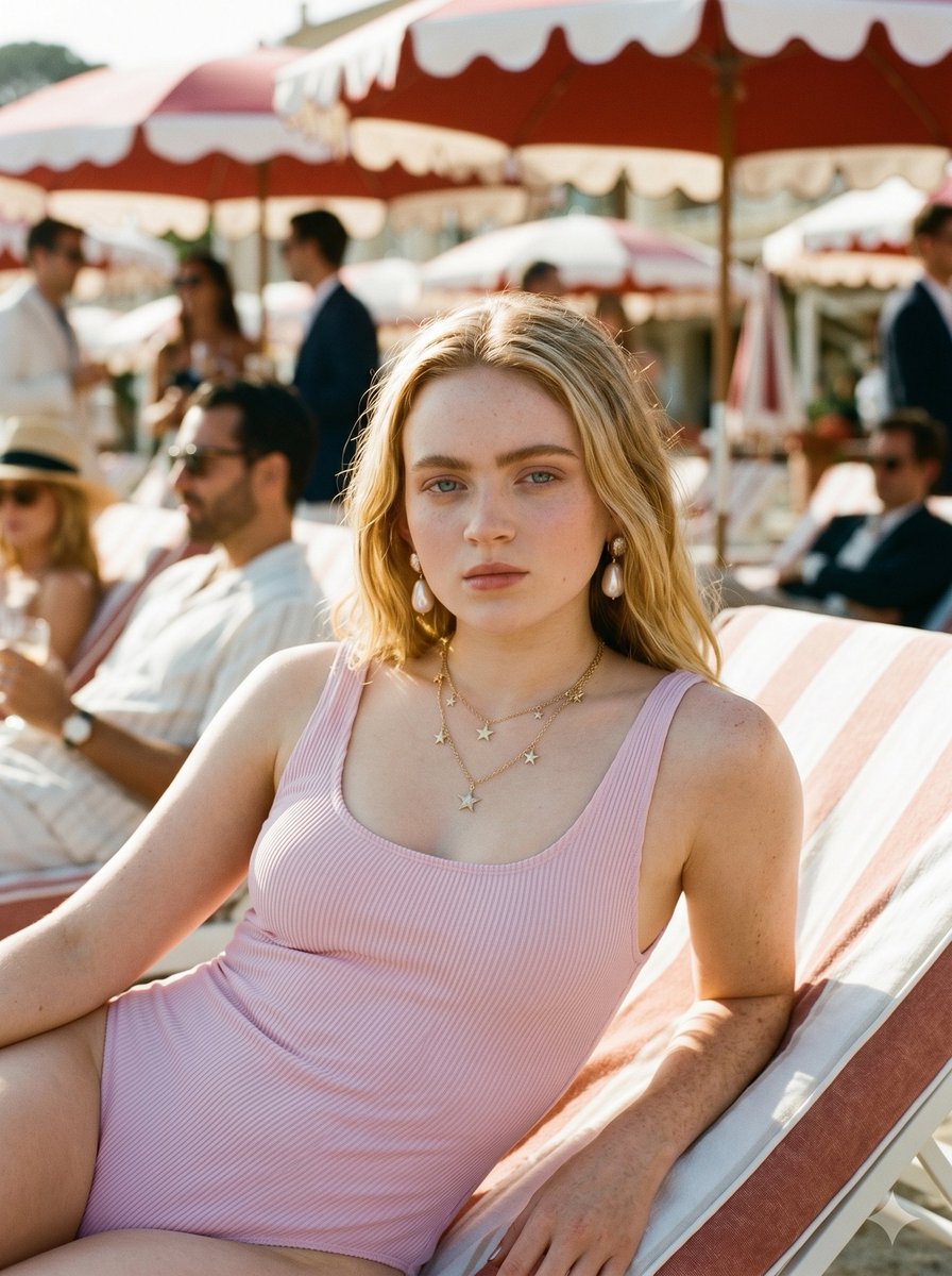 Profile / Avatar - Golden Hour Beach Club Portrait — output 1
