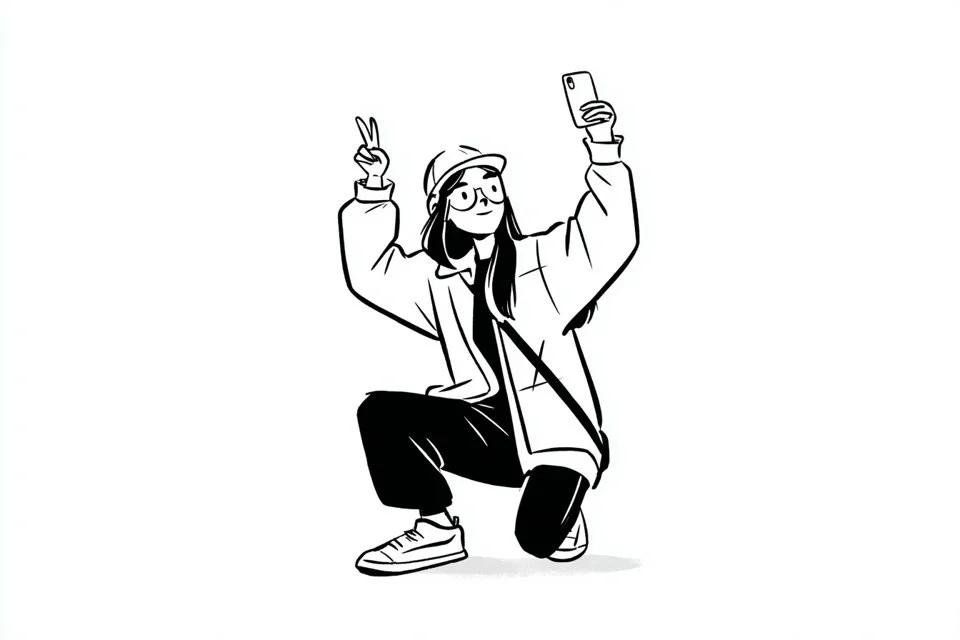 Comic / Storyboard - Minimalist Black and White Ink Character Illustration — output 1