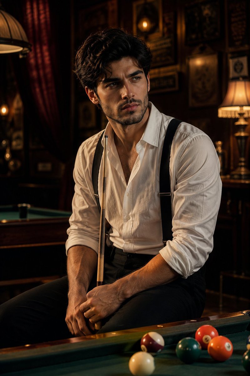 Profile / Avatar - Vintage Billiards Hall Portrait — output 1