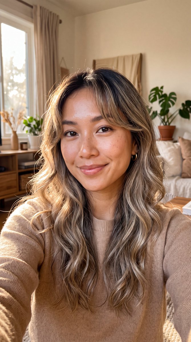 Profile / Avatar - Balayage Hair Golden Hour Portrait — output 1