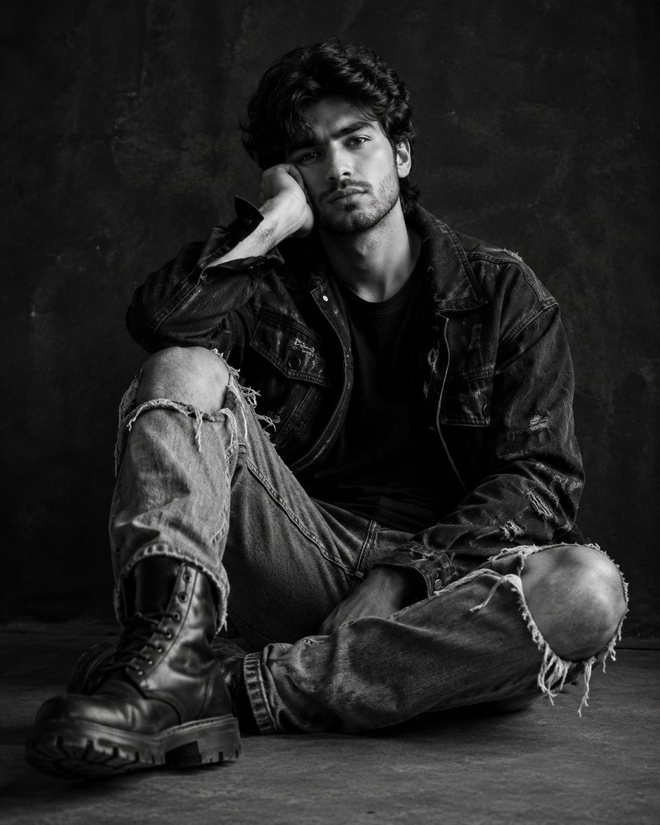Profile / Avatar - Monochrome Editorial Male Portrait — output 1