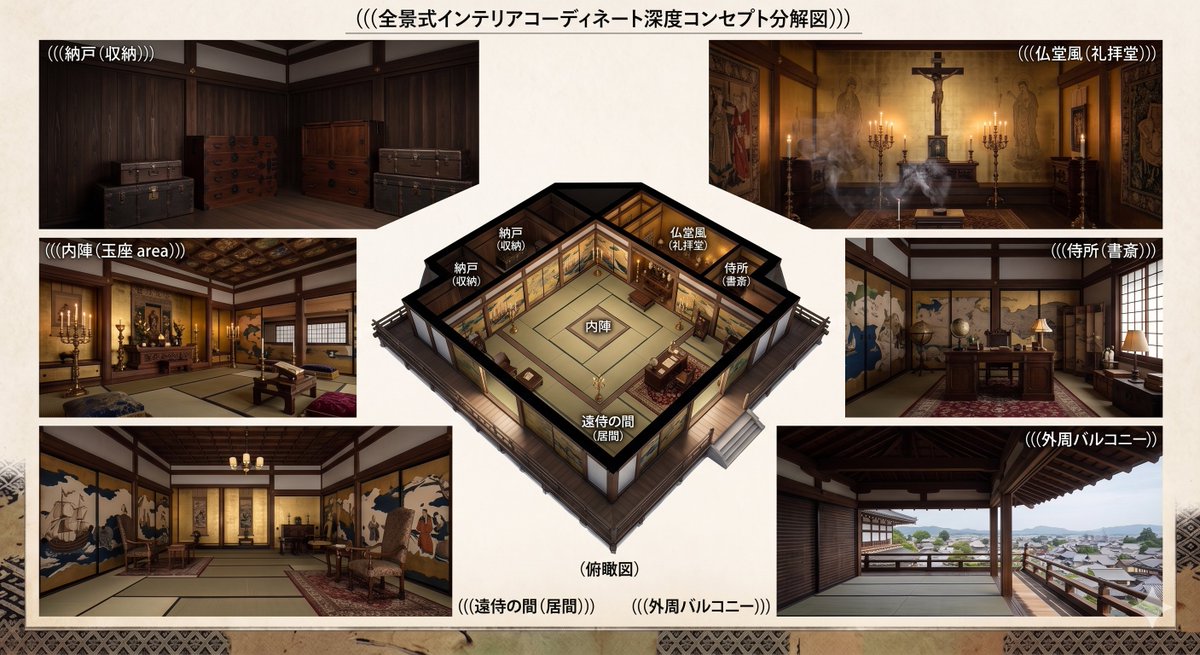 Infographic / Edu Visual - Azuchi-Momoyama Castle Floor Plan — output 1