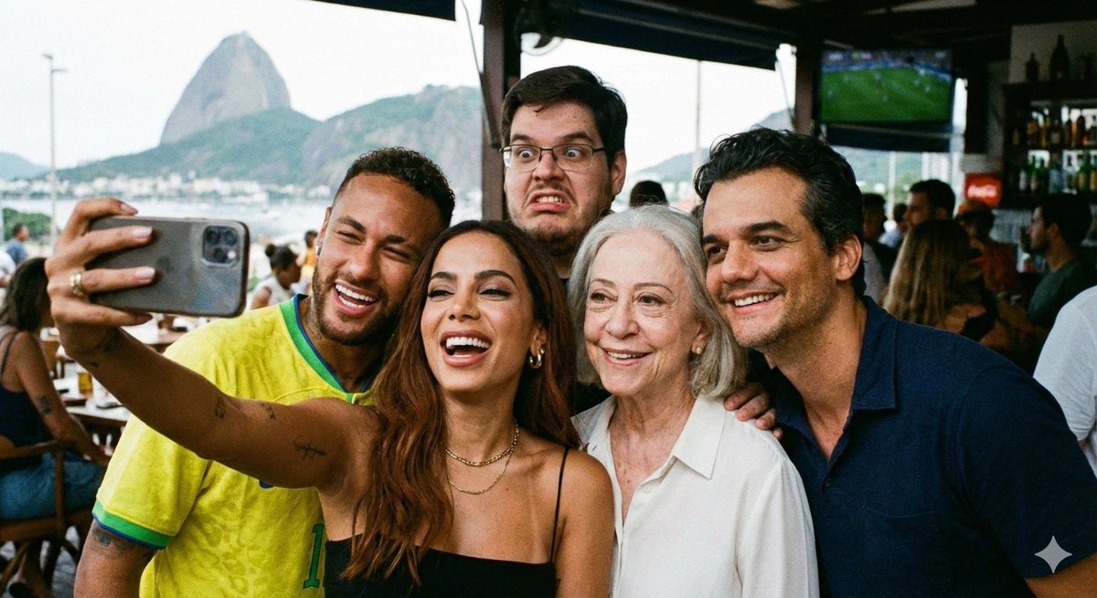 Selfie with random Brazilian celebrities — output 1