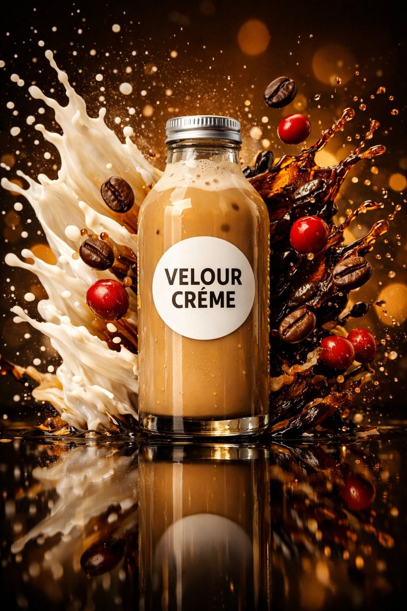 E-commerce Main Image - High-Speed Commercial Food Photography Prompt for Latte Bottle — output 1