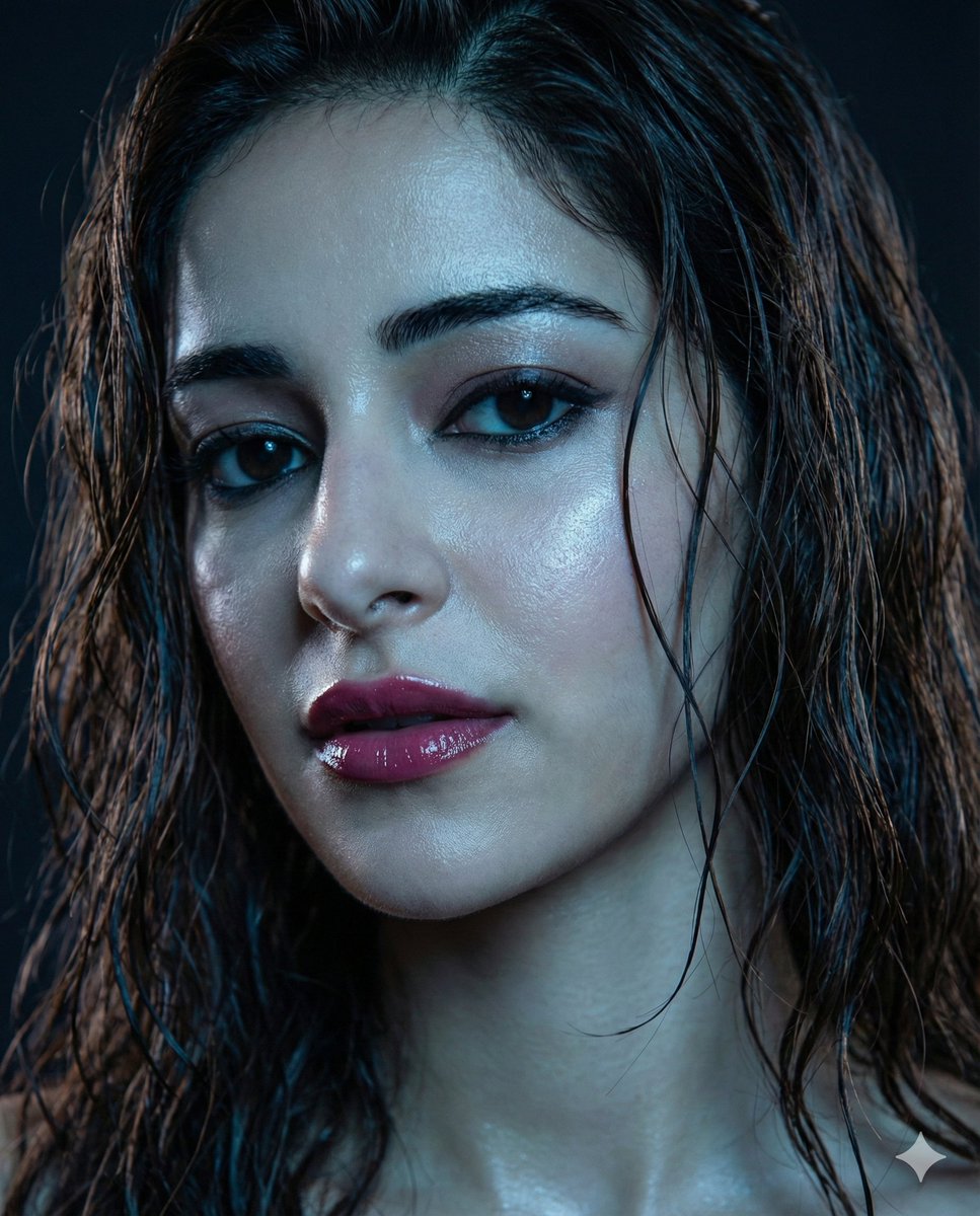 Profile / Avatar - Moody Close-up Portrait with Wet Hair and Cool Lighting — output 1