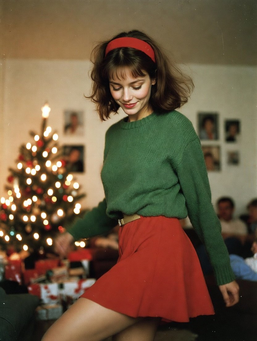 Nostalgic Candid Holiday Scene with Motion Blur — output 1